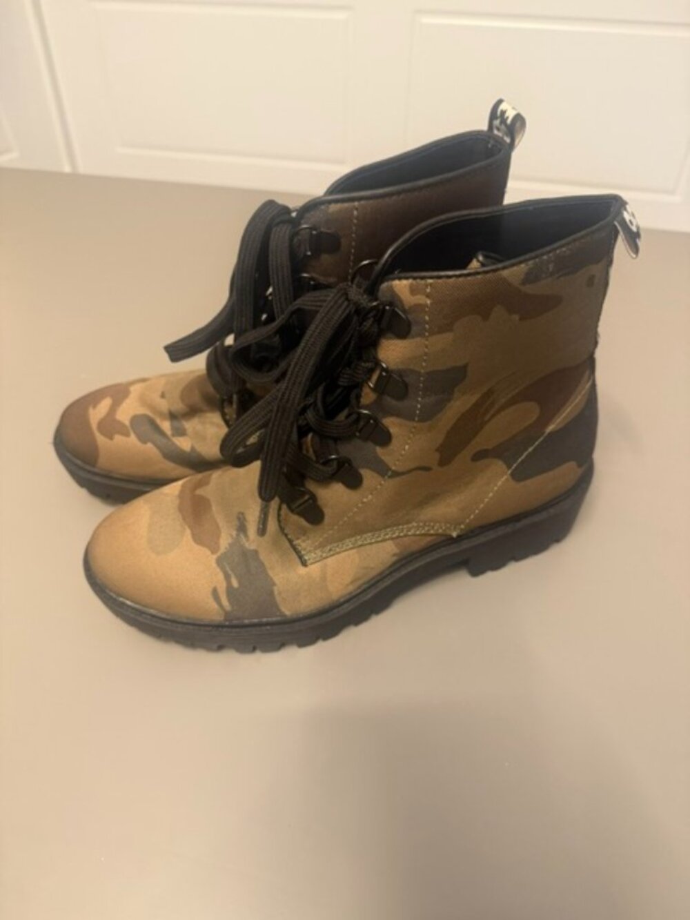 Kendall + Kylie Women’s Camo Combat Boots Lace Up